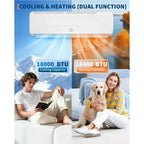 Acekool 18000 BTU 19 SEER2 Mini Split AC Air Conditioner Heat Pump, Inverter 230V, R32, White, With Installation Kits