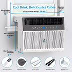 Acekool 8,000 BTU Window Air Conditioner, U-Shaped Quiet AC Unit with Dehumidifier & Fan, Cools Up to 370 Sq Ft, Remote, Easy Install
