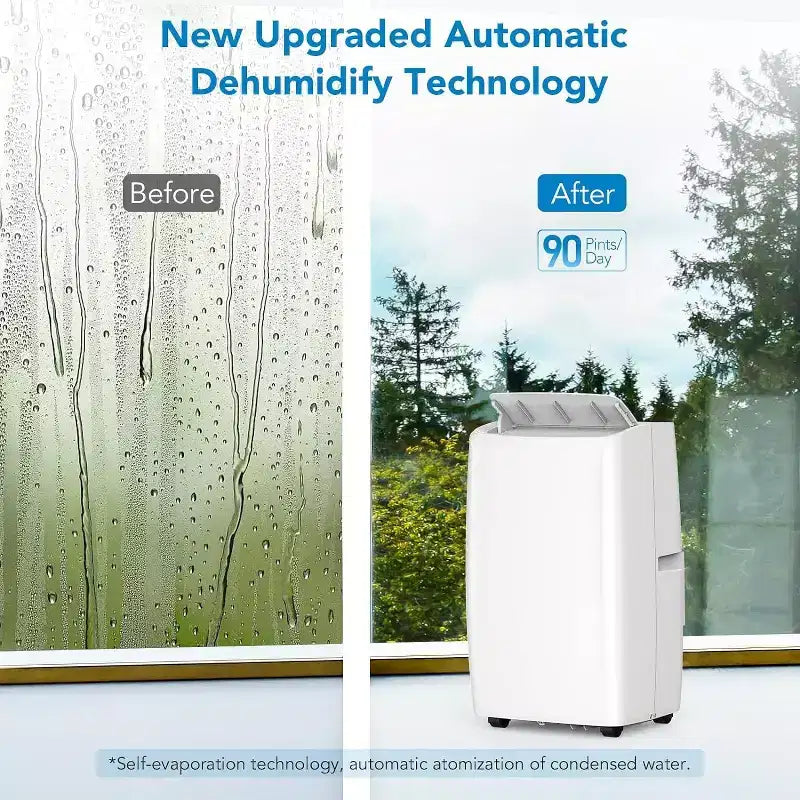 GustoWave Portable Air Conditioner, 14000 BTU AC Unit for Home & Office Use, Rooms Up to 750 Sq.Ft.