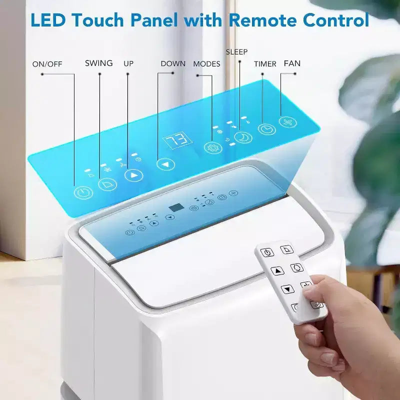 GustoWave Portable Air Conditioner, 14000 BTU AC Unit for Home & Office Use, Rooms Up to 750 Sq.Ft.