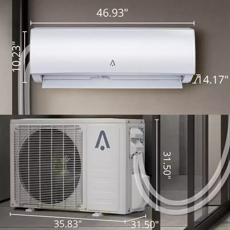 9000 BTU Ductless Mini Split Air Conditioner & Heater  Inverter, 19 SEER2, 115V, WiFi & Alexa Compatible, Self-Cleaning, Remote, Cools 550 sq ft