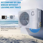 9000 BTU Mini Split AC & Heater - 20 SEER2 Ductless Inverter System, Self-Cleaning, WiFi/Alexa/Remote, Installation Kit, Cools 450 Sq.Ft, US Standard