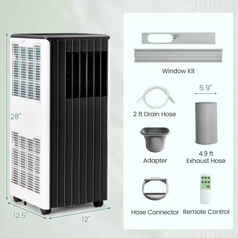 Costway 8000 BTU ASHRAE Portable Air Conditioner 3-in-1 AC Unit w/ Cool Dehum Fan Sleep Mode