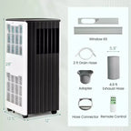 Costway 8000 BTU ASHRAE Portable Air Conditioner 3-in-1 AC Unit w/ Cool Dehum Fan Sleep Mode