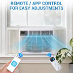 Garvee 12000 BTU Window Air Conditioner with Remote, Cools 350 Sq Ft, 3 Speeds Quiet LED Display for Bedroom, Office