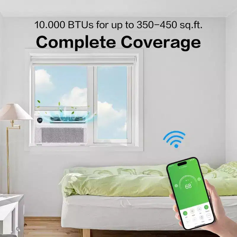 Karl Home 10000 BTU Wi-Fi Enabled Inverter Window Air Conditioner with Remote and APP Control