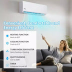Karl Home 2-Zone 38000 BTU 20 SEER2 Mini Split Air Conditioner with Heat Pump (12K+24K)