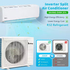 Karl Home 2-Zone 28000 BTU 20 SEER2 Mini Split Air Conditioner with Heat Pump (12K+18K)