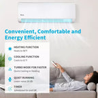 Karl Home 3-Zone 28000 BTU 20 SEER2 Mini Split Air Conditioner with Heat Pump (12K+12K+12K)