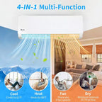 Karl Home 3-Zone 28000 BTU 20 SEER2 Mini Split Air Conditioner with Heat Pump (9K+9K+9K)