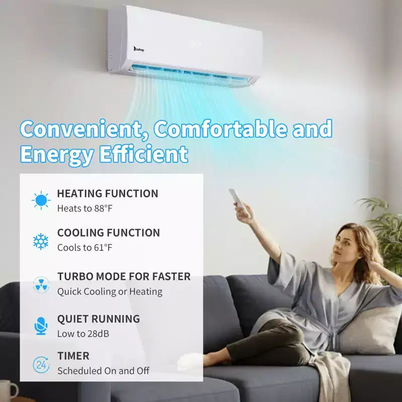 Karl Home 3-Zone 28000 BTU 20 SEER2 Mini Split Air Conditioner with Heat Pump (9K+9K+9K)