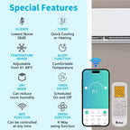 Karl Home 2-Zone 20000 BTU 20 SEER2 Mini Split Air Conditioner with Heat Pump (9K+12K)