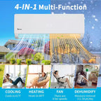 Karl Home 3-Zone 38000 BTU 20 SEER2 Mini Split Air Conditioner with Heat Pump (9K+9K+18K)