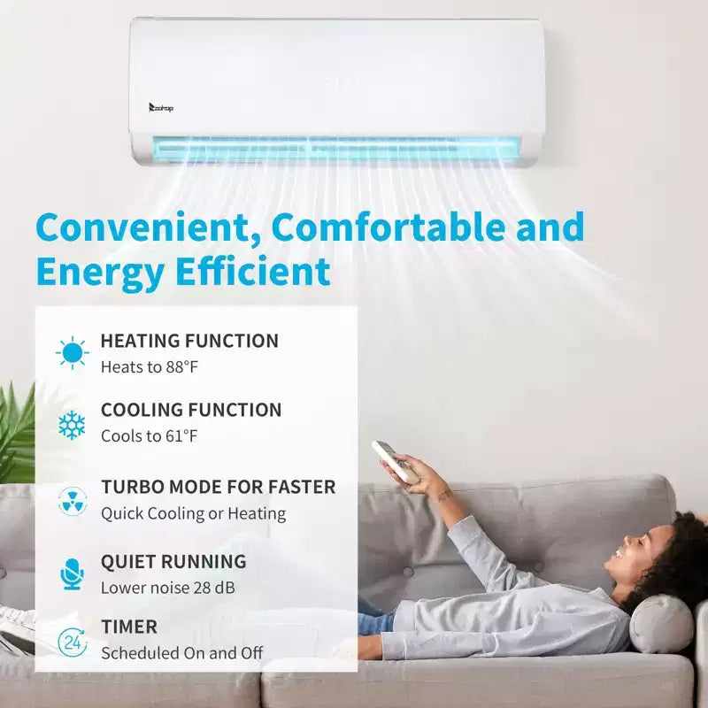Karl Home 3-Zone 38000 BTU 20 SEER2 Mini Split Air Conditioner with Heat Pump (9K+9K+18K)