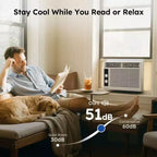 Simzlife 5000 BTU Window Air Conditioner, 2-in-1 AC for 150 Sq.Ft, Easy Installation, Energy-Saving & Quiet Operation, White