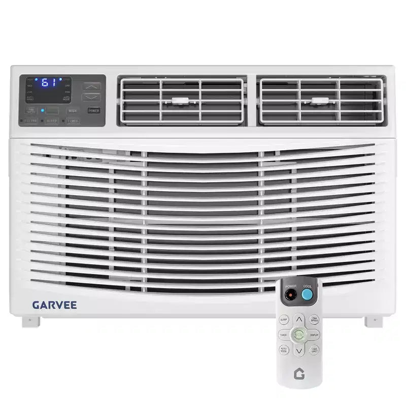 8000 BTU Window Air Conditioner Unit with Remote Control, Cools Rooms Up to 350 Sq ft, 3 Cooling & Fan Speeds Quiet Operation, Digital Display