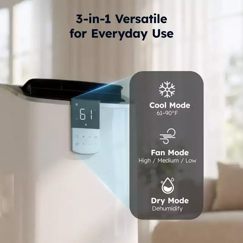 Simzlife Portable AC 14000 btu Quiet Air Conditioner, Cools 450 Sq.Ft, Multifunctional AC, Evaporative Air Cooler with Dehumidifier, Remote Control