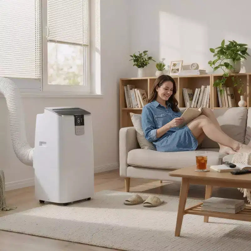 Simzlife Portable AC 14000 btu Quiet Air Conditioner, Cools 450 Sq.Ft, Multifunctional AC, Evaporative Air Cooler with Dehumidifier, Remote Control