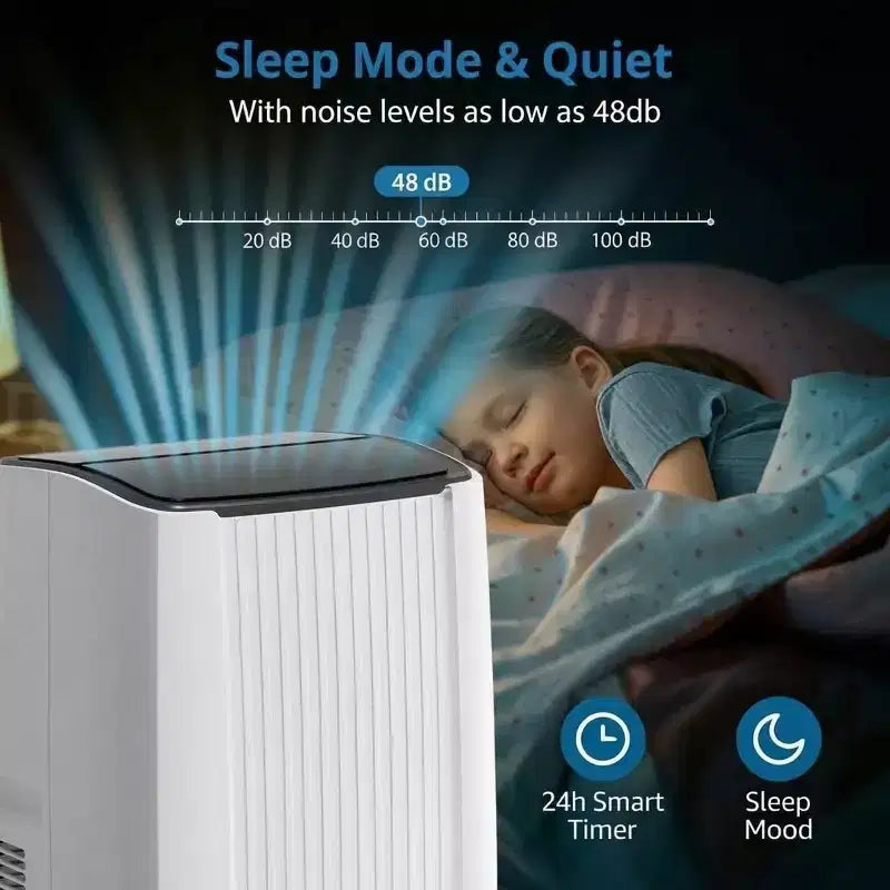 Portable Air Conditioner, 12000 BTU 5-in-1 Portable AC Unit, Cool Fan & Dry Remote Control Up to 550 Sq ft