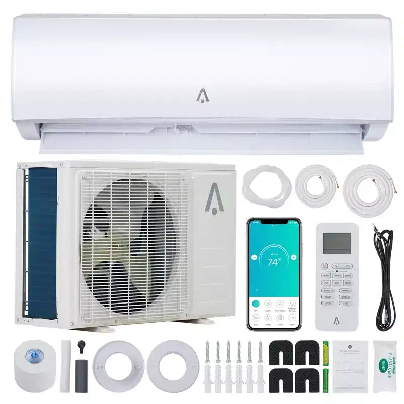 Mini Split Air Conditioning/Heating System, 19 Seer2 Inverter Mini Split Ac for Cooling Up to 450/750 Sq. Ft., Ductless Mini Split Heat Pump