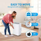 14,000 BTU Portable AC Unit Multi-Functional Cooling Dehumidifier Fan Automatic Dehumidification LED Touch Panel Remote Window Vent Kit