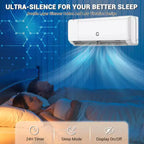 12,000 BTU Mini Split Air Conditioner,22 SEER2,750 Sq.Ft Cooling/Heating,Smart Inverter,Alexa WiFi Control, 5 Modes (Cool/Heat/Dehumid/Fan/Sleep)