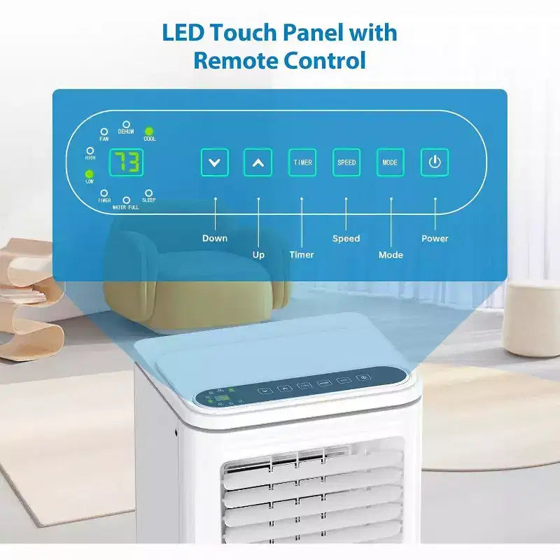 8000 BTU Portable Air Conditioner, 3-in-1 Portable AC Unit with Cooling, Dehumidifier & Fan Modes for Rooms up to 350 sq.ft
