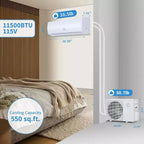 111500 BTU Mini Split AC/Heating System, 230V WIFI Enabled Energy Efficient Mini Split Unit,Wall-Mounted Split Air Conditioner,Cools Up to 750 Sq.Ft