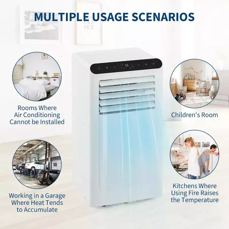 10,000 BTU Portable Air Conditioner with Heater - 4-in-1 AC Unit (Cool/Heat/Dehumidifier/Fan) for Rooms Up to 450 Sq.Ft