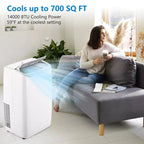 Portable Air Conditioner|14000BTU Air Conditioner Cools up to 700 SQ FT|with Remote Control AC Fan Dehumidifie|Low Noise|Sleep Mode|Ideal for Home