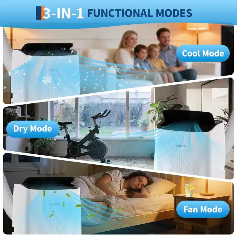 14000 BTU Portable Air Conditioner, 3-in-1 Portable Indoor AC Unit for Rooms to 700 Sq. Ft. with Cooling, Dehumidifier & Fan Modes, Remote, 24H Timer