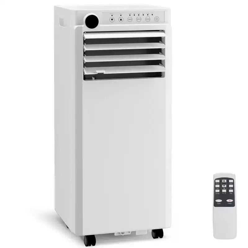 8,000 BTU Portable AC Unit - 3-in-1 White Air Conditioner (1 Pack) for Rooms Up to 350 Sq.Ft | Includes Remote, Window Kit & 24H Timer for Bedroom