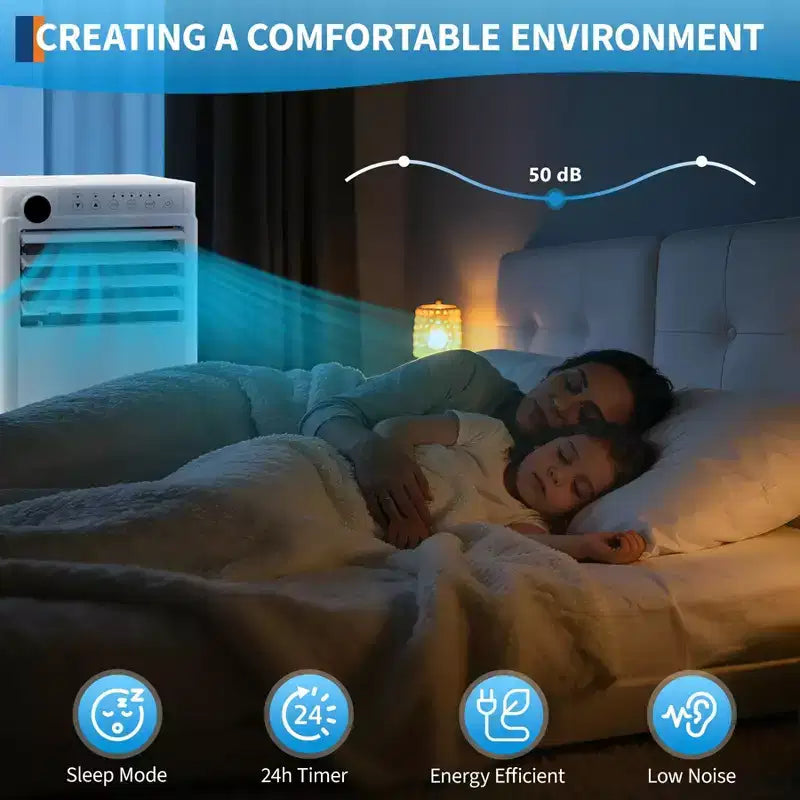 8,000 BTU Portable AC Unit - 3-in-1 White Air Conditioner (1 Pack) for Rooms Up to 350 Sq.Ft | Includes Remote, Window Kit & 24H Timer for Bedroom