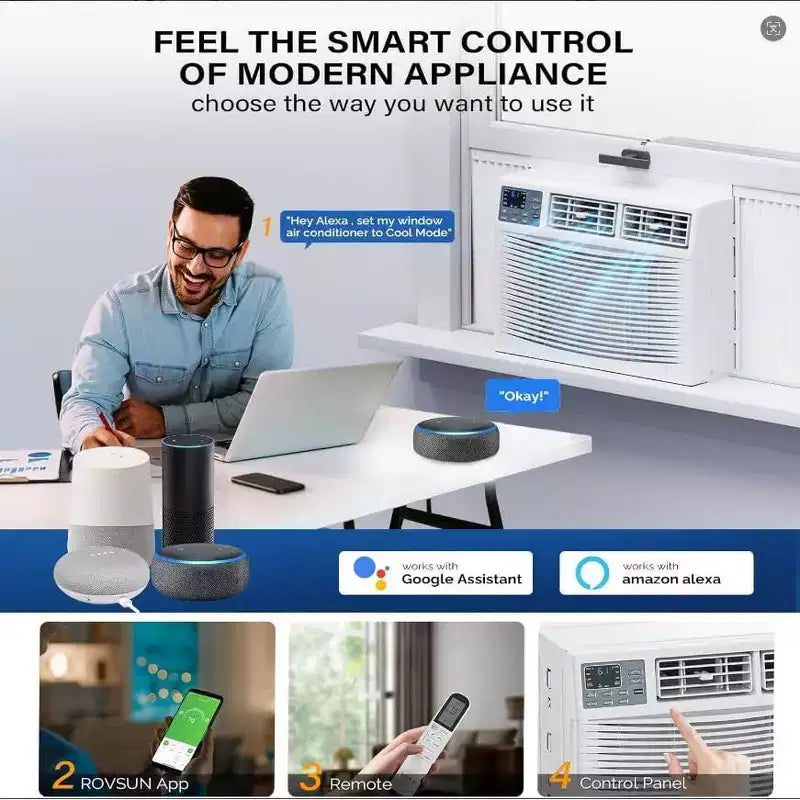 12,000 BTU Window AC - White Cool/Heat Unit (1 Pack) for Medium/Large Rooms | Energy Efficient with Easy Installation
