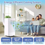 10,000 BTU Portable AC - 3-in-1 White Air Conditioner (1 Pack) for Rooms Up to 560 Sq.Ft | Includes Remote, Window Kit & 24H Timer for Bedroom/Dorm