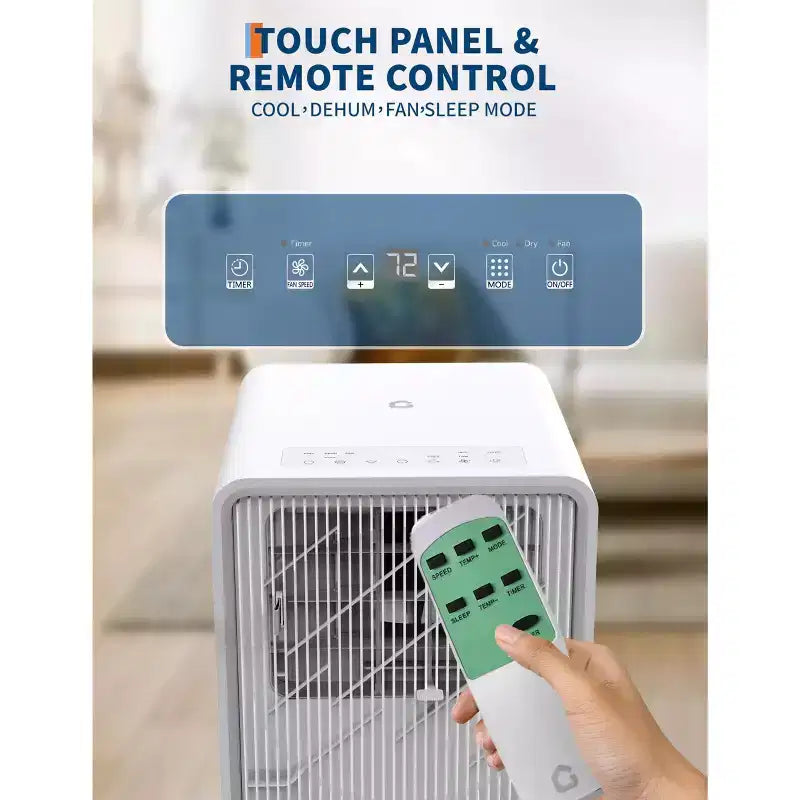 12,000 BTU Portable AC - 3-in-1 White Air Conditioner (1 Pack) for Small Rooms 190-250 Sq.Ft | Drainage-Free with Remote & Window Kit