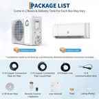 12000/18,000 BTU Energy Efficient Mini Split AC & Heater  21 SEER2, Quiet Ductless Inverter, WiFi Enabled, 230V  Cools & Heats up to 1000 Sq. Ft
