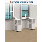 10,000 BTU 3-in-1 Portable Air Conditioner(14.2 x 13.8 x 27.6 in)  White,1 Unit,Ultra Quiet 49dB for Bedroom,Dorm,with Window Kit & Remote Control