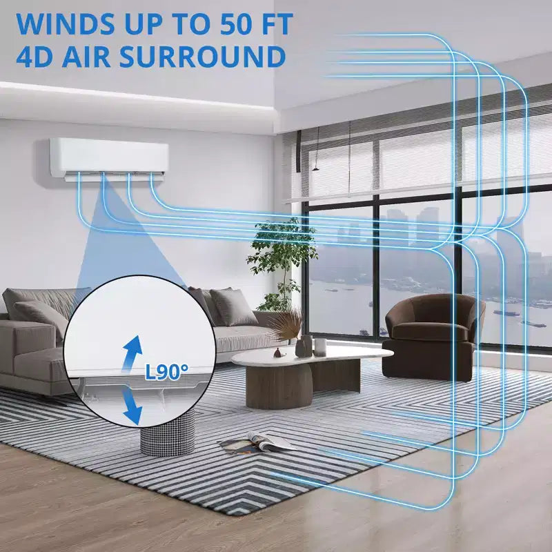 9,000 BTU Mini Split Air Conditioner with Heat Pump (24 SEER2)  TCL-TPro, 1 Unit, 230V Plug-in, Cools/Heats 450 Sq.Ft for Home & Office