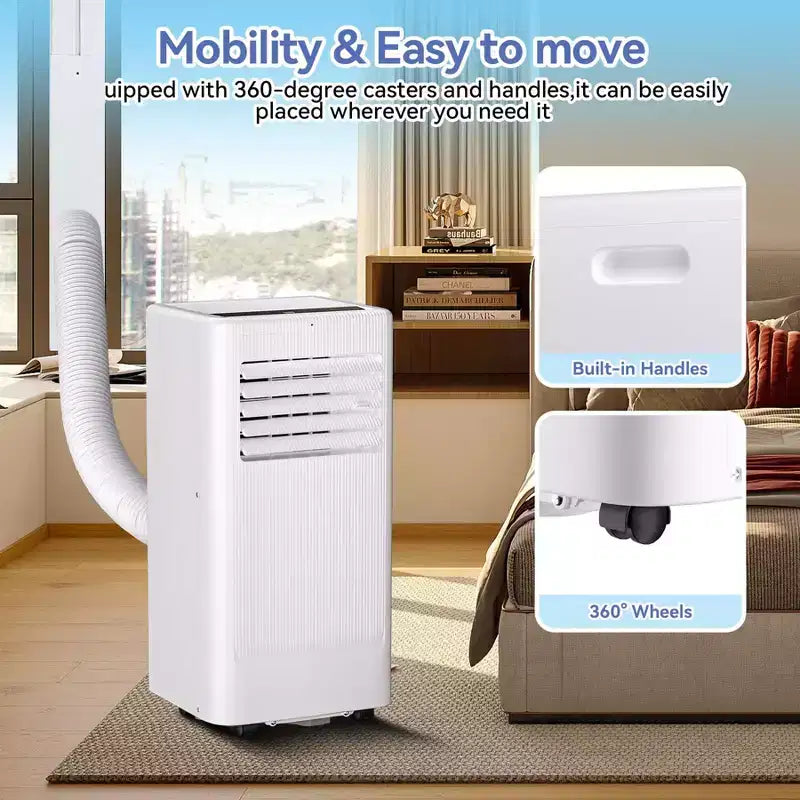 8,000 BTU 3-in-1 Portable Air Conditioner - White, 1 Unit, Quiet AC for 420 Sq.Ft Rooms, Includes Remote & Window Kit for Home/Office/Dorm