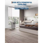 8,000 BTU 3-in-1 Portable AC - Grey (NPLI9A-05CX1E), 1 Unit, Quiet 2-Speed Cooling for Home/Dorm/Office, Includes Window Kit & Remote