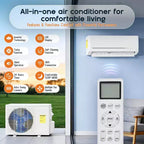 AMERLIFE 12,000 BTU Mini Split Air Conditioner with Heat Pump, 220V Inverter, WiFi Control, 750 Sq Ft Coverage