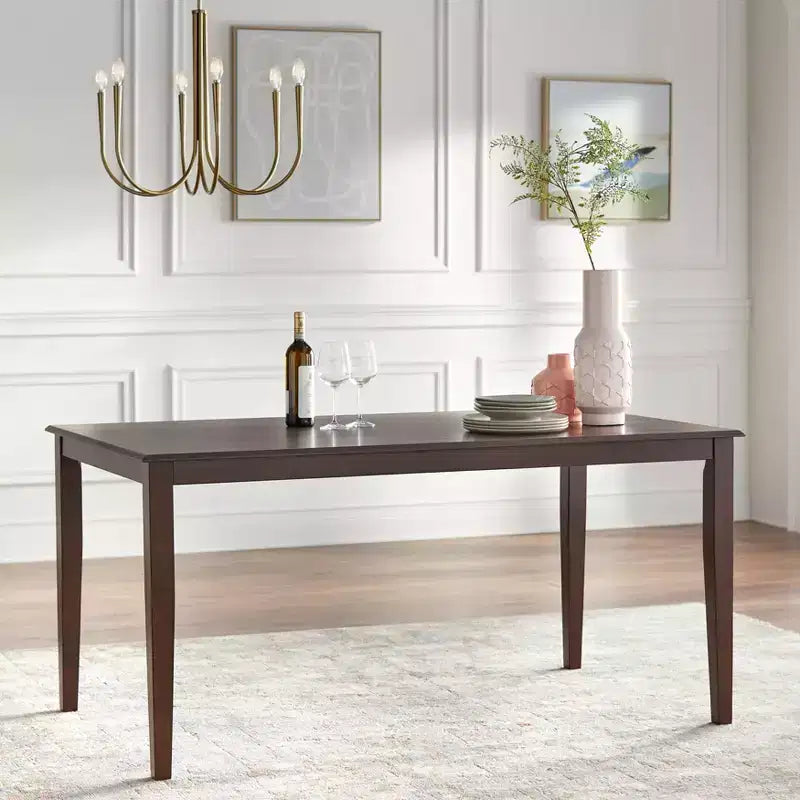 Mesa de Comedor Rectangular Marrón Rústico