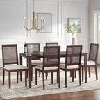 Mesa de Comedor Rectangular Marrón Rústico