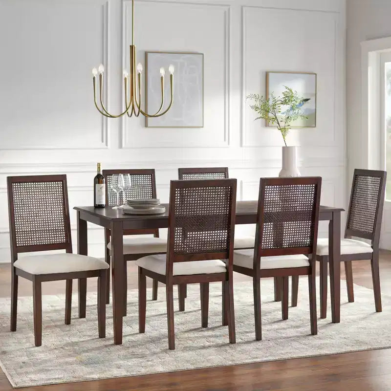 Mesa de Comedor Rectangular Marrón Rústico
