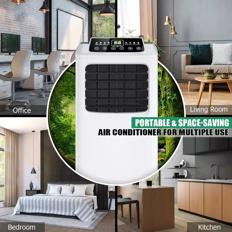 Costway 5500 BTU (9000 BTU ASHRAE) 3-in-1 Portable Air Conditioner w/Built-in Dehumidifier and Window Kit
