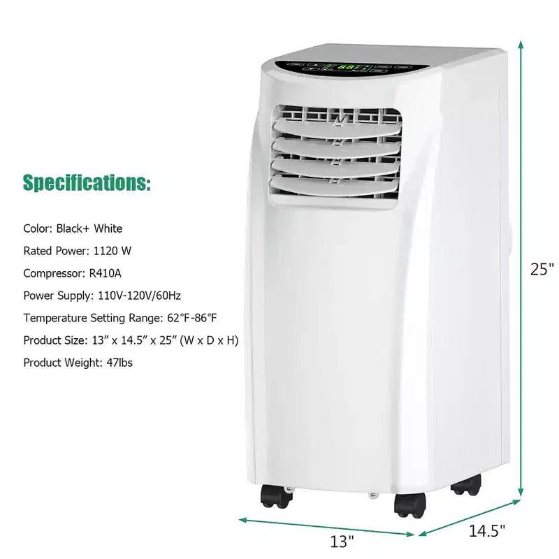 Costway Portable Air Conditioner & Dehumidifier Function Remote w/ Window Kit