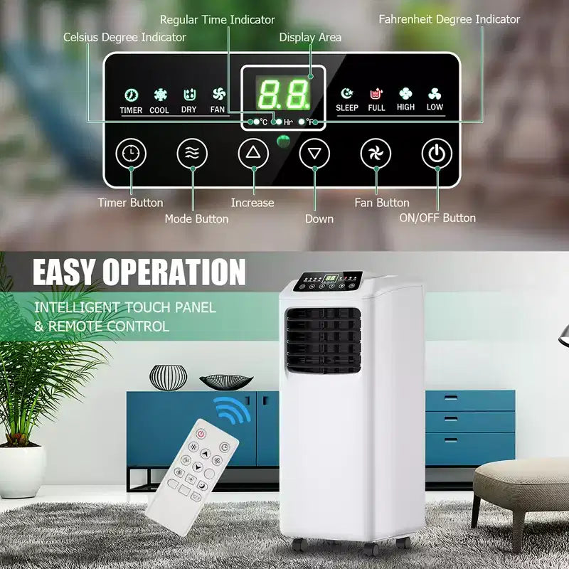 Costway Portable Air Conditioner & Dehumidifier Function Remote w/ Window Kit