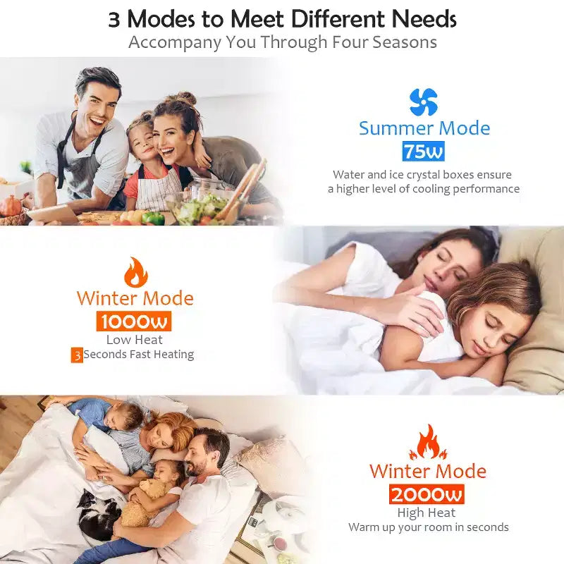 Costway Portable Air Cooler Fan & Heater Humidifier with Washable Filter Remote Control