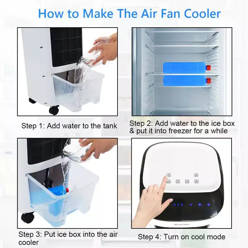Costway Evaporative Portable Air Cooler Fan & Humidifier with Filter Remote Control